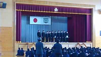 北条北中学校 「不審者対応の避難訓練」と「表彰伝達」